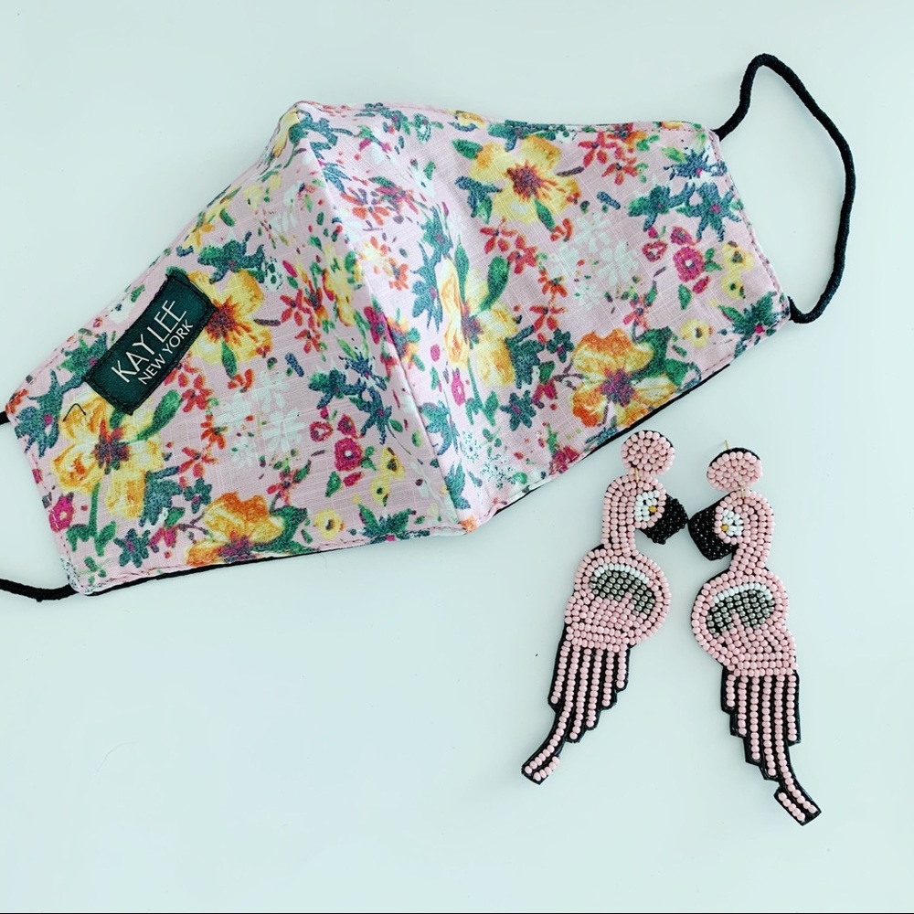 Pink Floral Pattern Face Mask